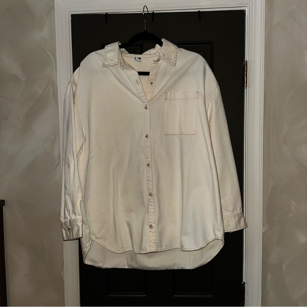 Old Navy Cream Button-Down Shirt